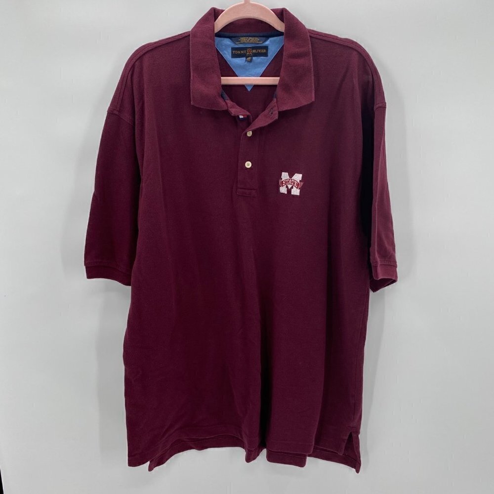 Tommy Hilfiger Mississippi State Maroon Polo Shirt Men’s Size XXL